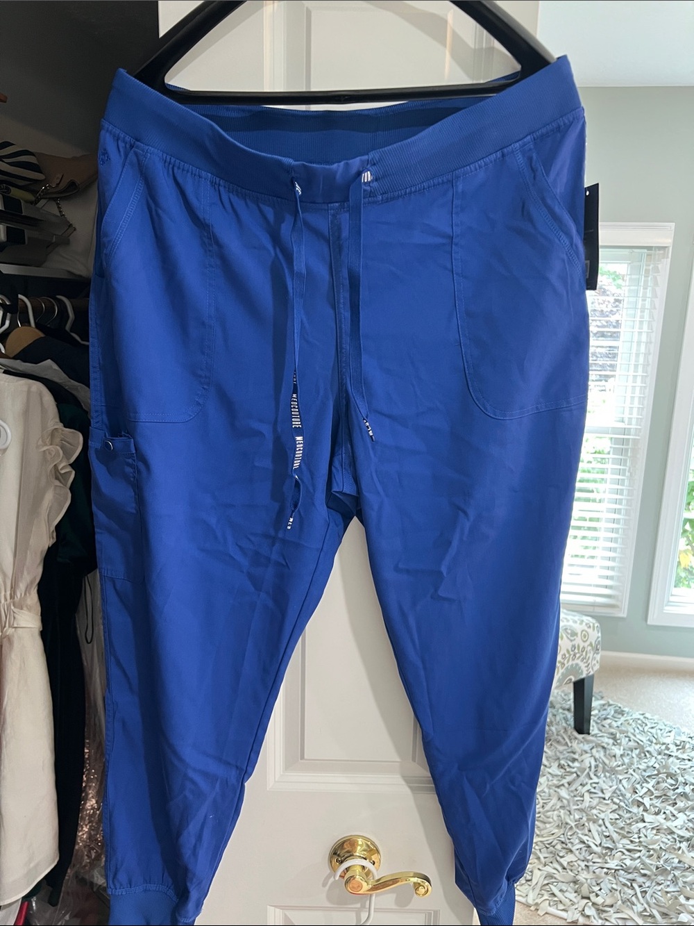 Med Couture Cobalt Drawstring Jogger Pants